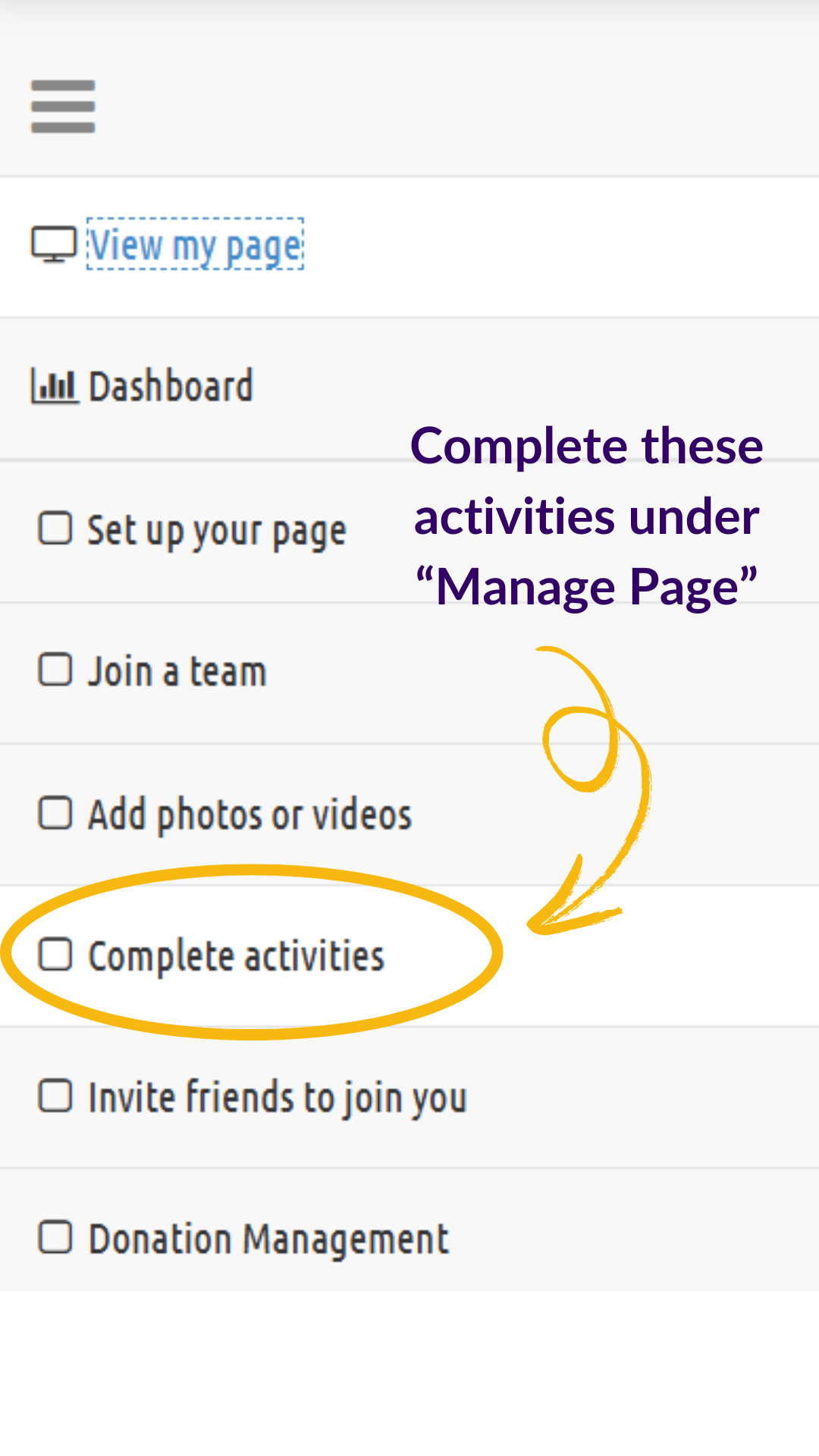 Manage my page